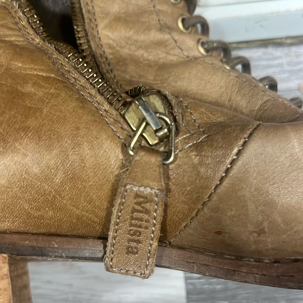 Weather beaten, MISSTA leather boot made in Spain bought in Iceland well-made.